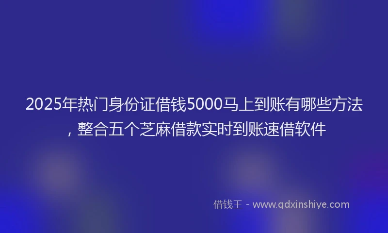 2025年热门身份证借钱5000马上到账有哪些方法，整合五个芝麻借款实时到账速借软件
