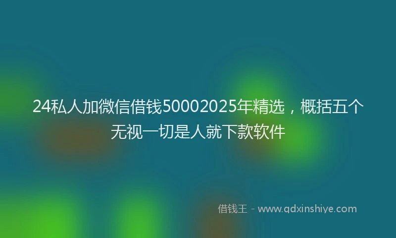 24私人加微信借钱50002025年精选，概括五个无视一切是人就下款软件
