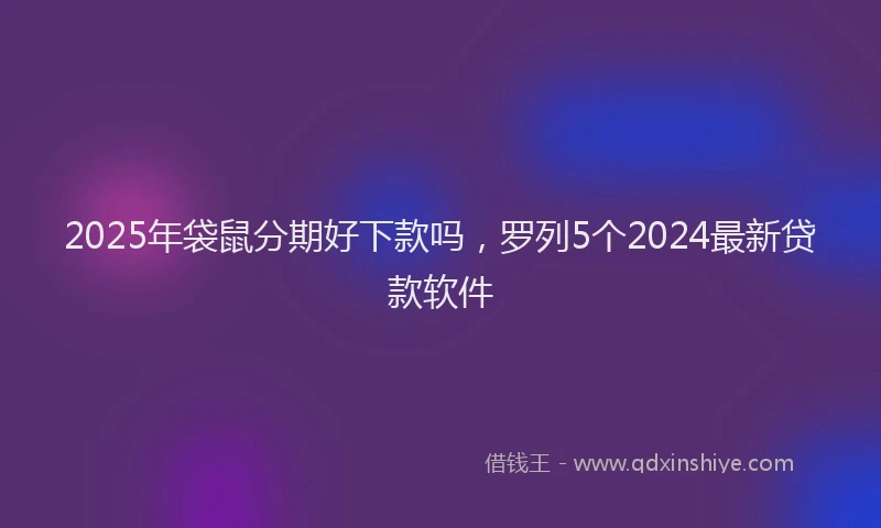 2025年袋鼠分期好下款吗，罗列5个2024最新贷款软件