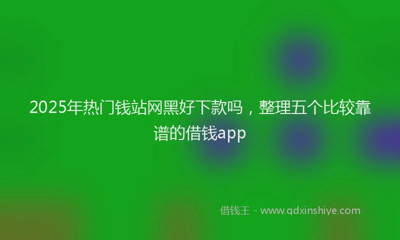 2025年热门钱站网黑好下款吗，整理五个比较靠谱的借钱app