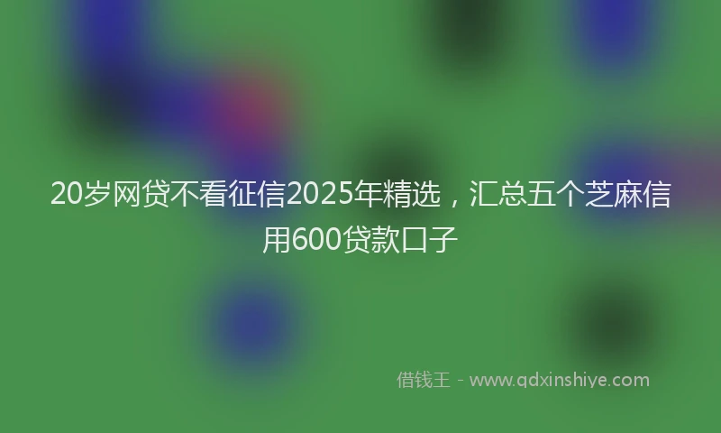 20岁网贷不看征信2025年精选，汇总五个芝麻信用600贷款口子
