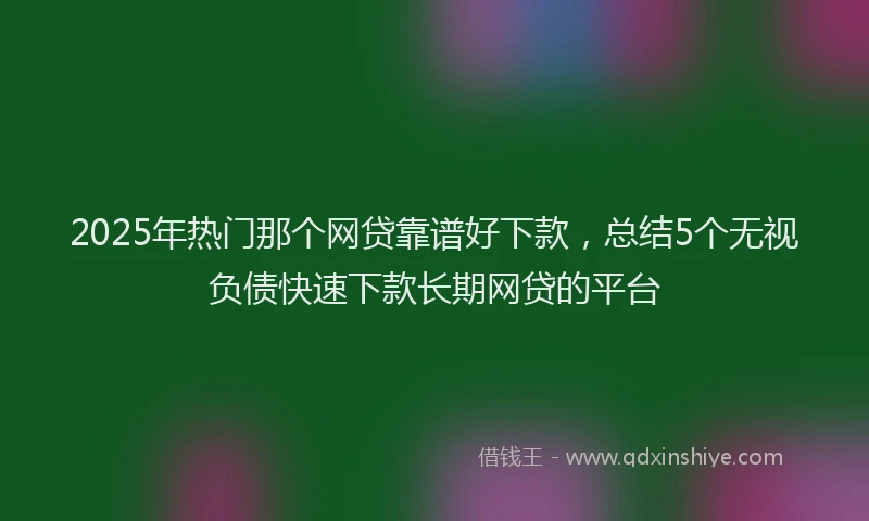 2025年热门那个网贷靠谱好下款，总结5个无视负债快速下款长期网贷的平台
