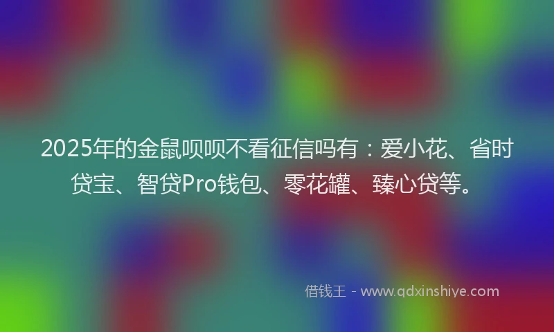 2025年的金鼠呗呗不看征信吗有：爱小花、省时贷宝、智贷Pro钱包、零花罐、臻心贷等。