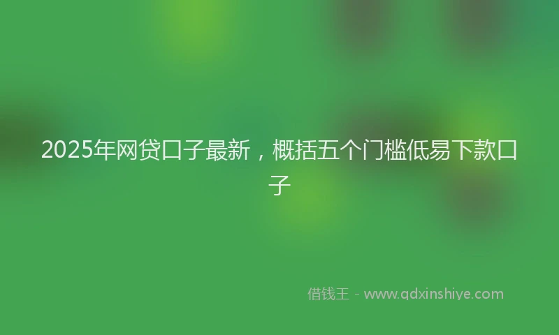 2025年网贷口子最新，概括五个门槛低易下款口子