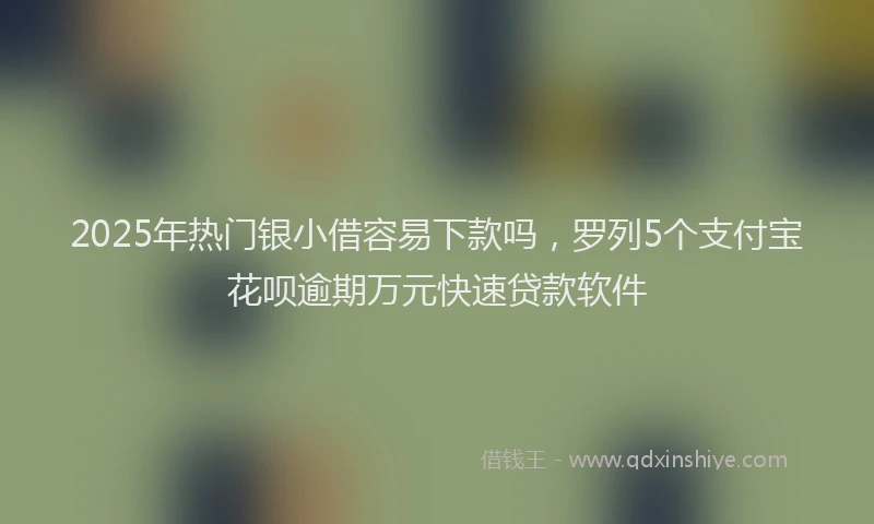 2025年热门银小借容易下款吗，罗列5个支付宝花呗逾期万元快速贷款软件