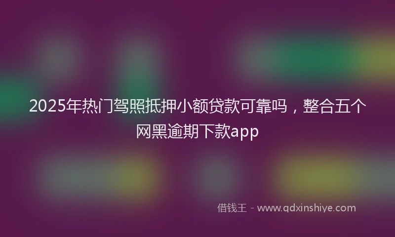 2025年热门驾照抵押小额贷款可靠吗，整合五个网黑逾期下款app