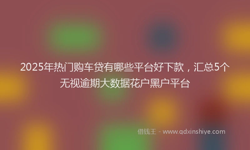 2025年热门购车贷有哪些平台好下款，汇总5个无视逾期大数据花户黑户平台