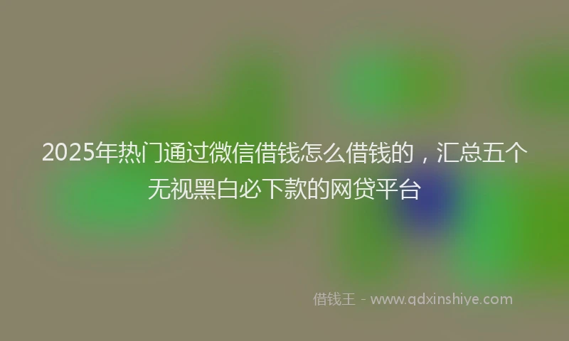 2025年热门通过微信借钱怎么借钱的，汇总五个无视黑白必下款的网贷平台