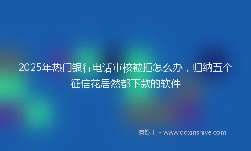 2025年热门银行电话审核被拒怎么办，归纳五个征信花居然都下款的软件