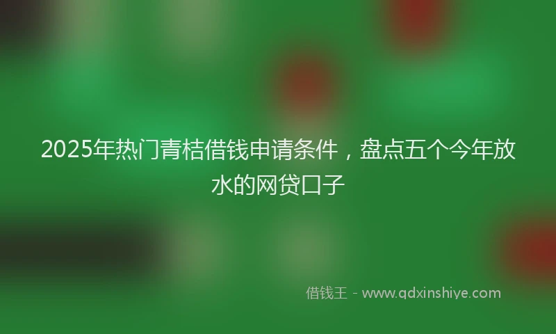 2025年热门青桔借钱申请条件，盘点五个今年放水的网贷口子