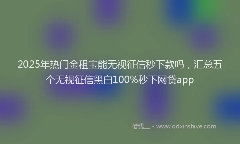 2025年热门金租宝能无视征信秒下款吗，汇总五个无视征信黑白100%秒下网贷app