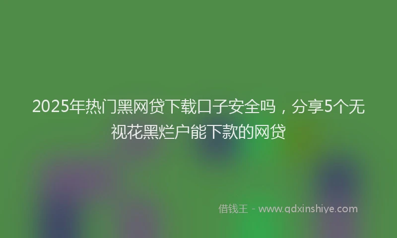 2025年热门黑网贷下载口子安全吗，分享5个无视花黑烂户能下款的网贷