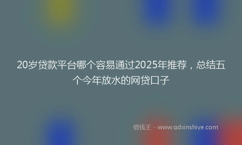 20岁贷款平台哪个容易通过2025年推荐，总结五个今年放水的网贷口子