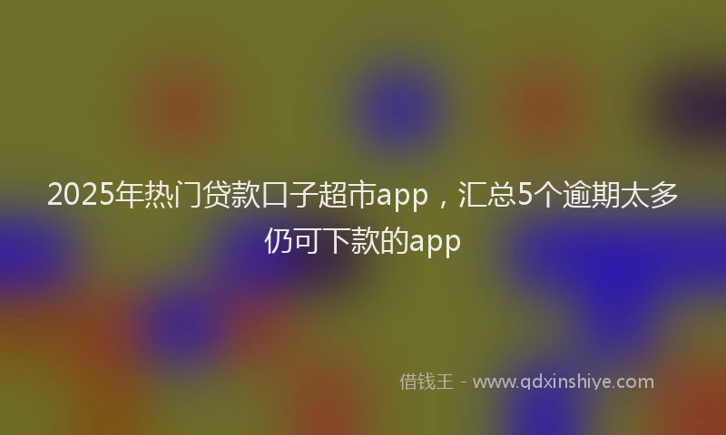 2025年热门贷款口子超市app，汇总5个逾期太多仍可下款的app