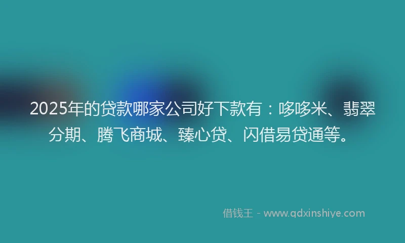 2025年的贷款哪家公司好下款有：哆哆米、翡翠分期、腾飞商城、臻心贷、闪借易贷通等。