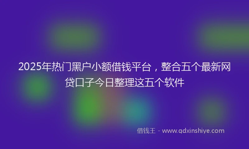 2025年热门黑户小额借钱平台，整合五个最新网贷口子今日整理这五个软件