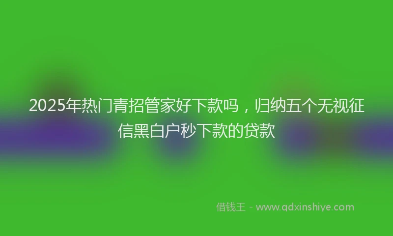2025年热门青招管家好下款吗，归纳五个无视征信黑白户秒下款的贷款