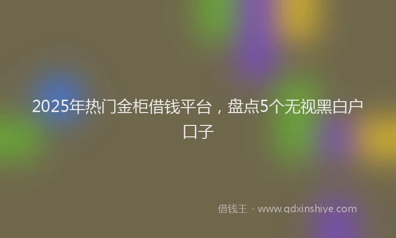 2025年热门金柜借钱平台，盘点5个无视黑白户口子