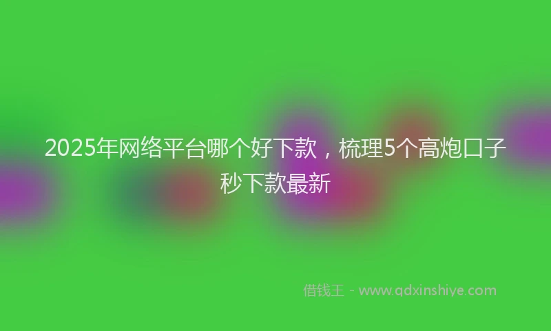 2025年网络平台哪个好下款，梳理5个高炮口子秒下款最新