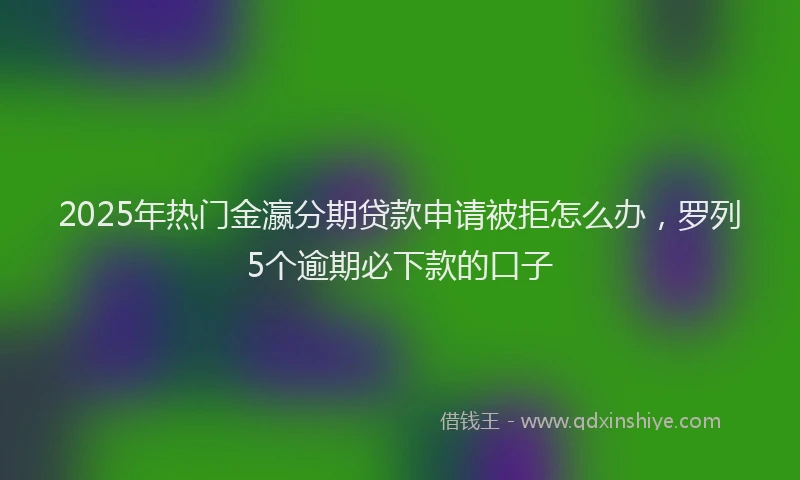 2025年热门金瀛分期贷款申请被拒怎么办，罗列5个逾期必下款的口子