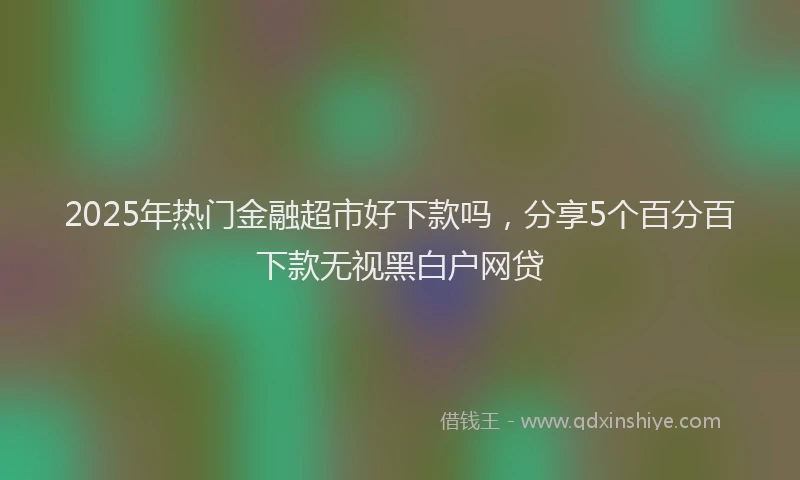 2025年热门金融超市好下款吗，分享5个百分百下款无视黑白户网贷