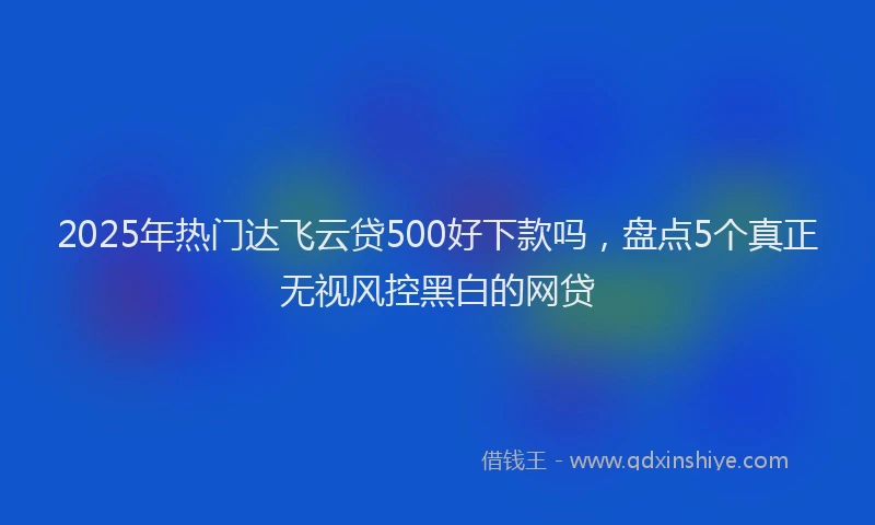 2025年热门达飞云贷500好下款吗，盘点5个真正无视风控黑白的网贷