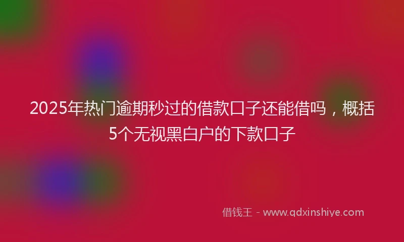 2025年热门逾期秒过的借款口子还能借吗，概括5个无视黑白户的下款口子