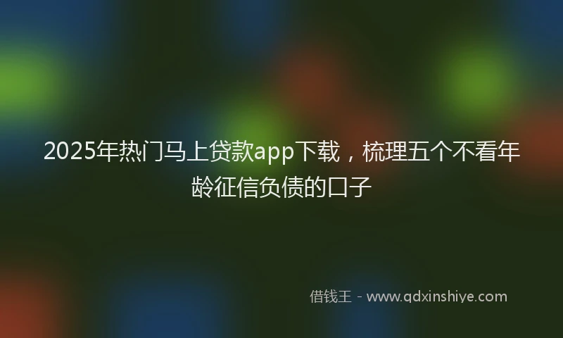 2025年热门马上贷款app下载，梳理五个不看年龄征信负债的口子