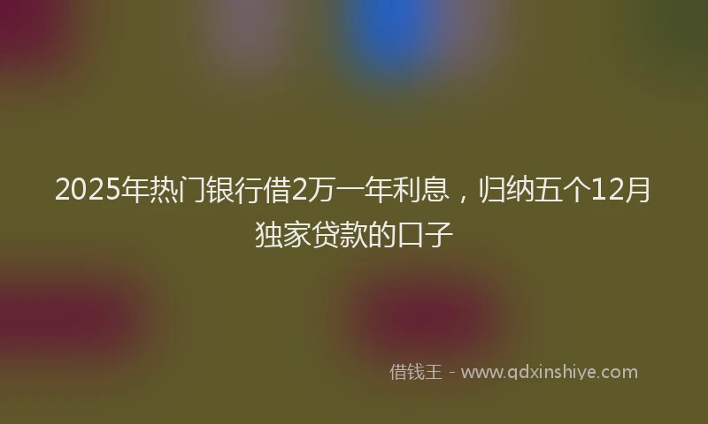 2025年热门银行借2万一年利息，归纳五个12月独家贷款的口子