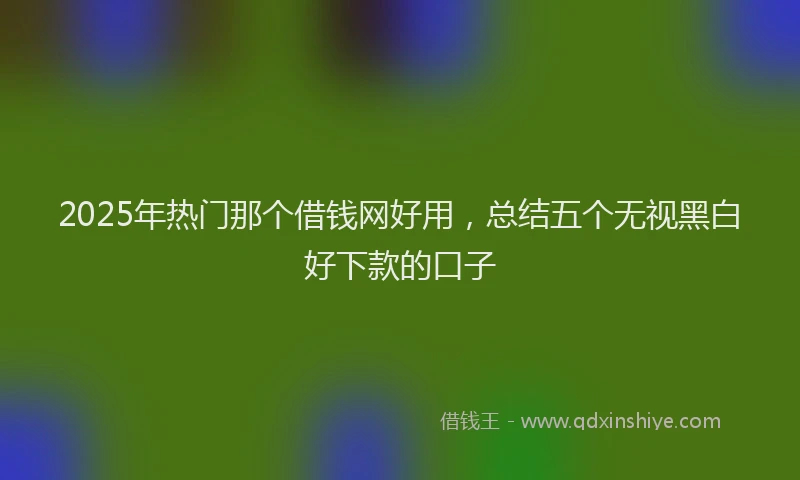 2025年热门那个借钱网好用，总结五个无视黑白好下款的口子