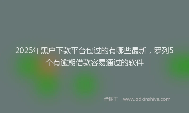 2025年黑户下款平台包过的有哪些最新，罗列5个有逾期借款容易通过的软件