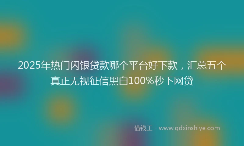 2025年热门闪银贷款哪个平台好下款，汇总五个真正无视征信黑白100%秒下网贷