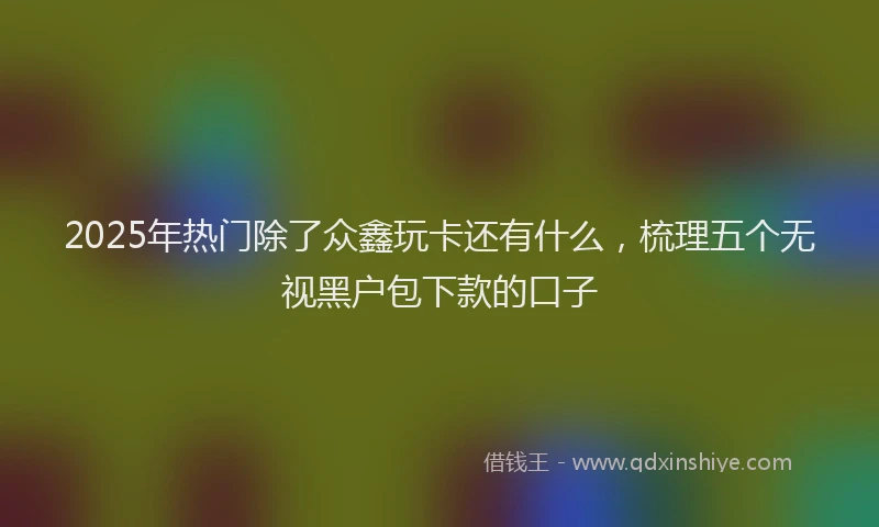 2025年热门除了众鑫玩卡还有什么，梳理五个无视黑户包下款的口子