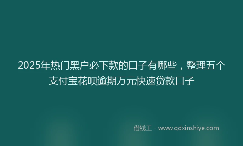 2025年热门黑户必下款的口子有哪些，整理五个支付宝花呗逾期万元快速贷款口子