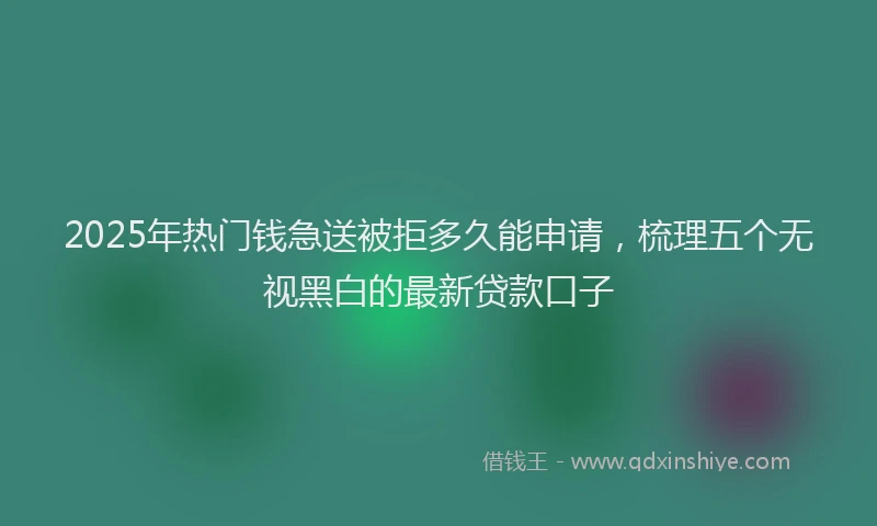 2025年热门钱急送被拒多久能申请，梳理五个无视黑白的最新贷款口子