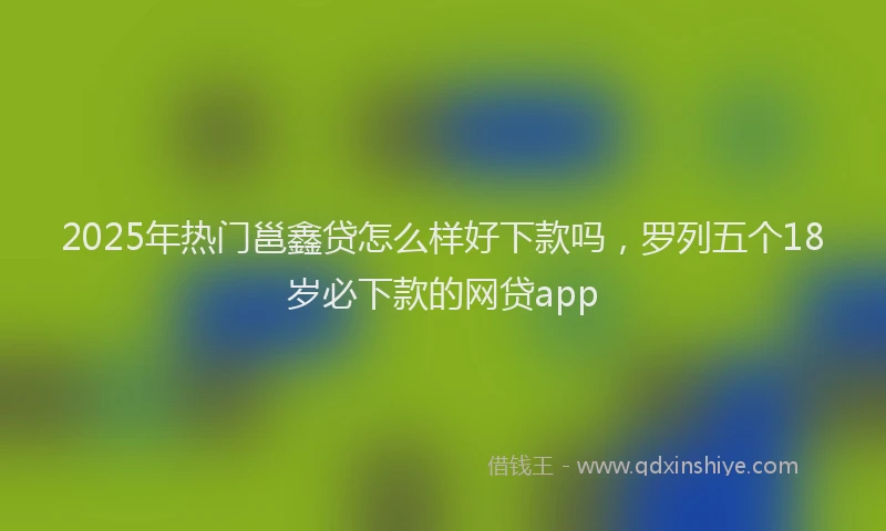 2025年热门邕鑫贷怎么样好下款吗，罗列五个18岁必下款的网贷app