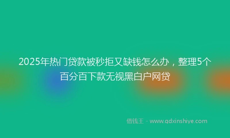 2025年热门贷款被秒拒又缺钱怎么办，整理5个百分百下款无视黑白户网贷