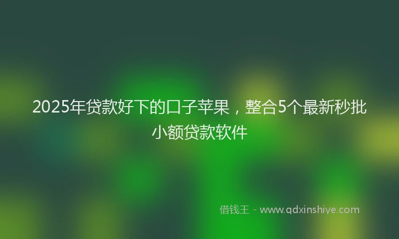 2025年贷款好下的口子苹果，整合5个最新秒批小额贷款软件