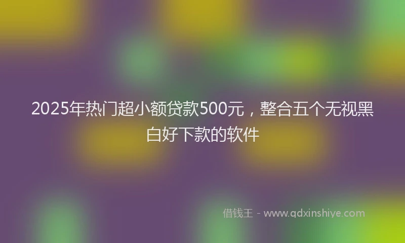 2025年热门超小额贷款500元，整合五个无视黑白好下款的软件