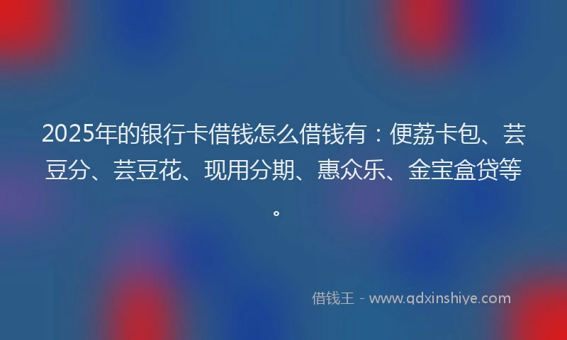 2025年的银行卡借钱怎么借钱有：便荔卡包、芸豆分、芸豆花、现用分期、惠众乐、金宝盒贷等。