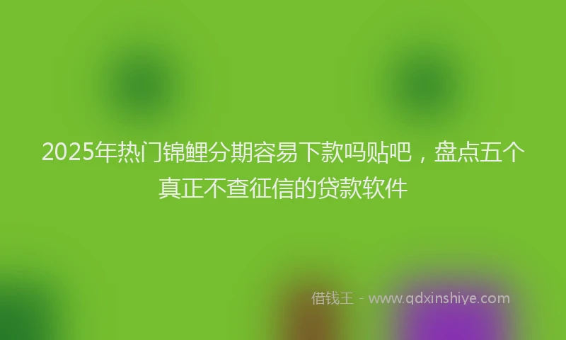 2025年热门锦鲤分期容易下款吗贴吧，盘点五个真正不查征信的贷款软件
