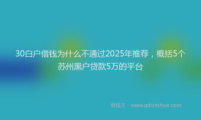 30白户借钱为什么不通过2025年推荐，概括5个苏州黑户贷款5万的平台