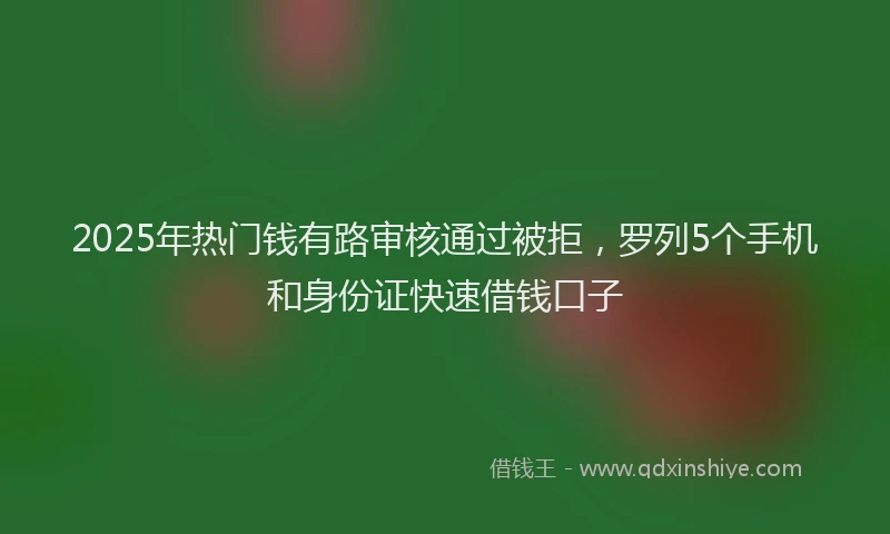2025年热门钱有路审核通过被拒，罗列5个手机和身份证快速借钱口子