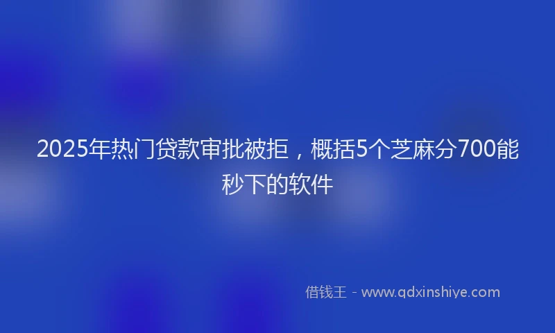2025年热门贷款审批被拒，概括5个芝麻分700能秒下的软件