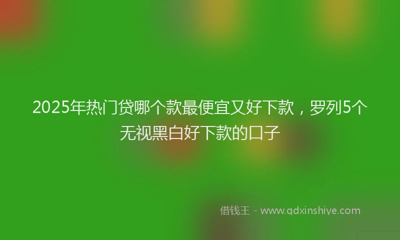 2025年热门贷哪个款最便宜又好下款，罗列5个无视黑白好下款的口子