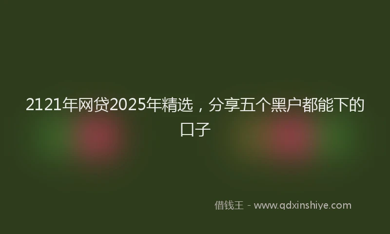 2121年网贷2025年精选，分享五个黑户都能下的口子