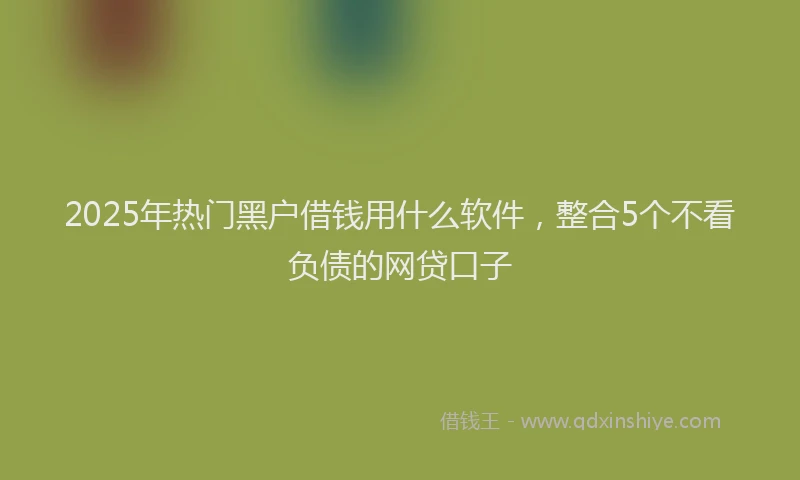 2025年热门黑户借钱用什么软件，整合5个不看负债的网贷口子
