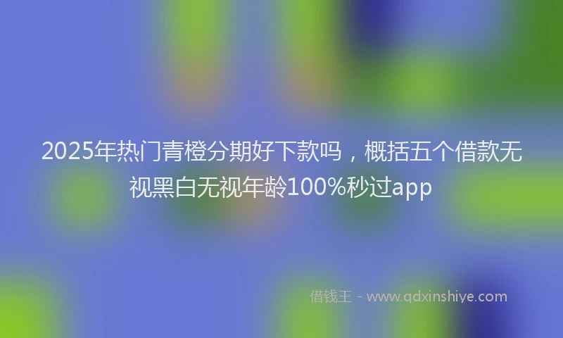 2025年热门青橙分期好下款吗，概括五个借款无视黑白无视年龄100%秒过app