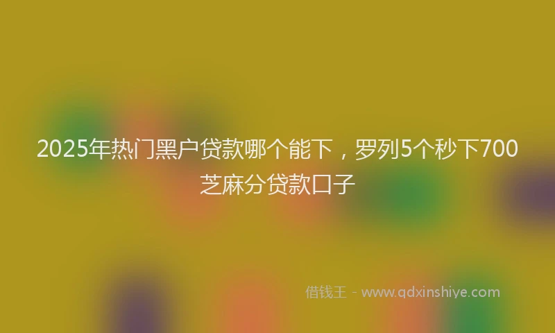 2025年热门黑户贷款哪个能下，罗列5个秒下700芝麻分贷款口子