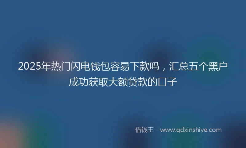 2025年热门闪电钱包容易下款吗，汇总五个黑户成功获取大额贷款的口子